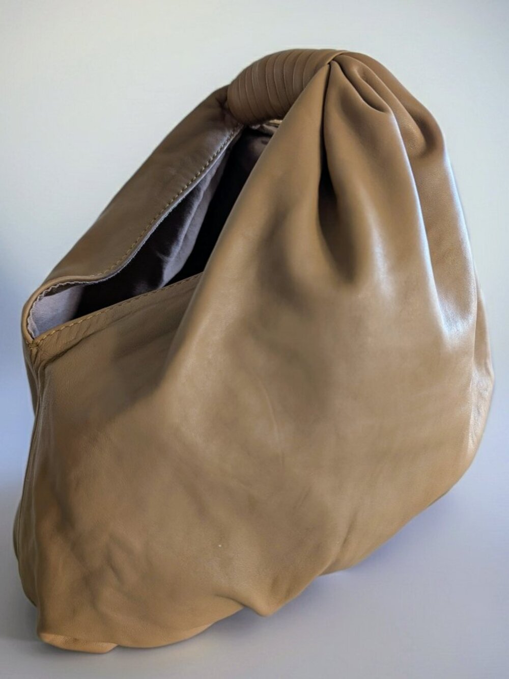 Cleobella Nia Tan/Camel Leather Boho Slouchy Handbag